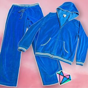Bright Blue women's Velvet track suit set - Medium Size with Flexible Waistband